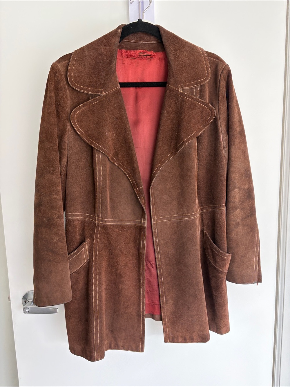 Vintage 70’s Brown Suede Women's Coat - Classic A-Line Jacket